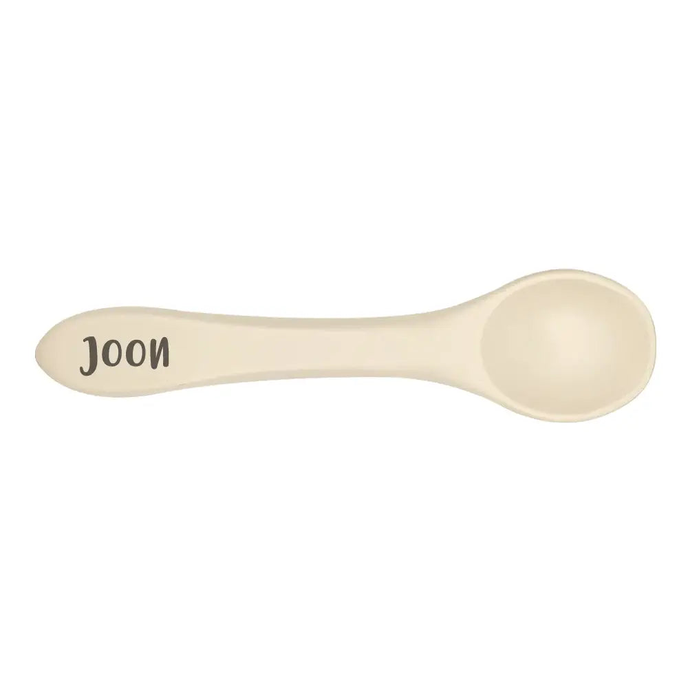 JBØRN Kids Silicone Spoon | Personalisable in Vanilla, sold by JBørn Baby Products Shop, Personalizable by JustBørn