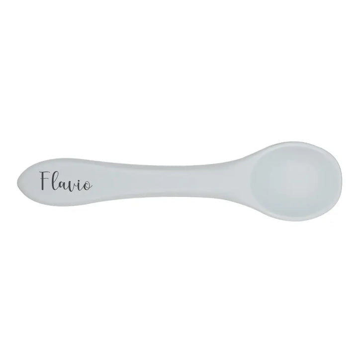 JBØRN Kids Silicone Spoon | Personalisable in Cloud, sold by JBørn Baby Products Shop, Personalizable by JustBørn