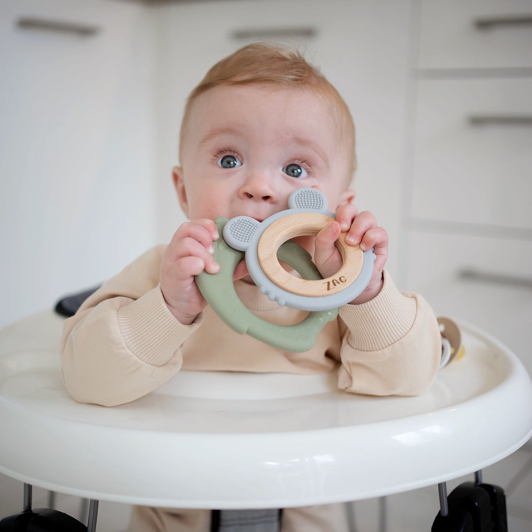 JBØRN Silicone & Brown Baby Tiger Teether Cloud Yes - Personalisable Baby Products Sold and Personalised by JustBørn