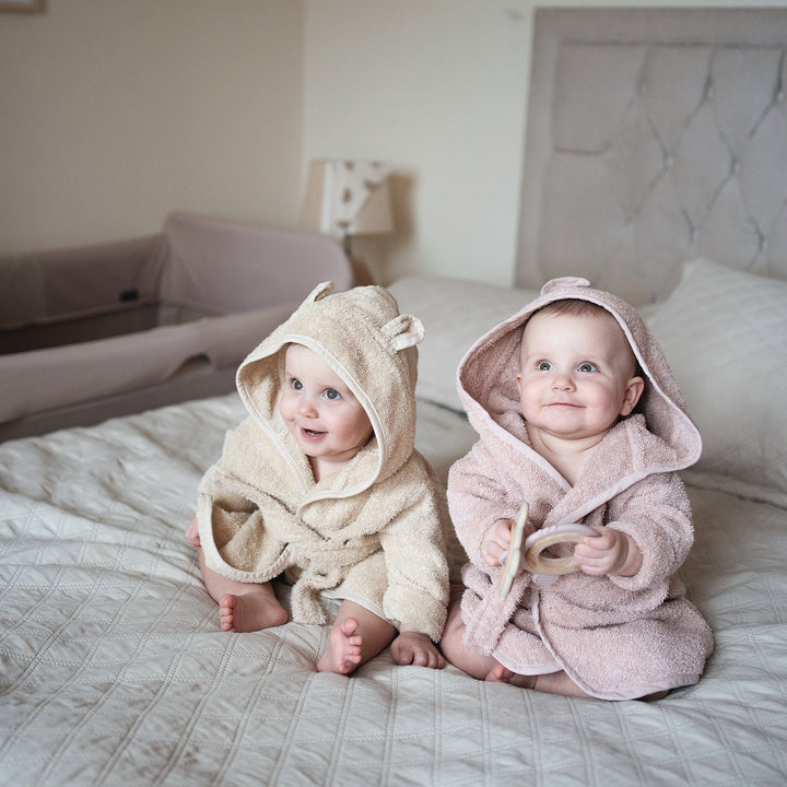 JBØRN Organic Cotton Baby Hooded Towelling Bathrobe (6 months - 2 Years) - Personalisable Baby Products Sold and Personalised by JustBørn