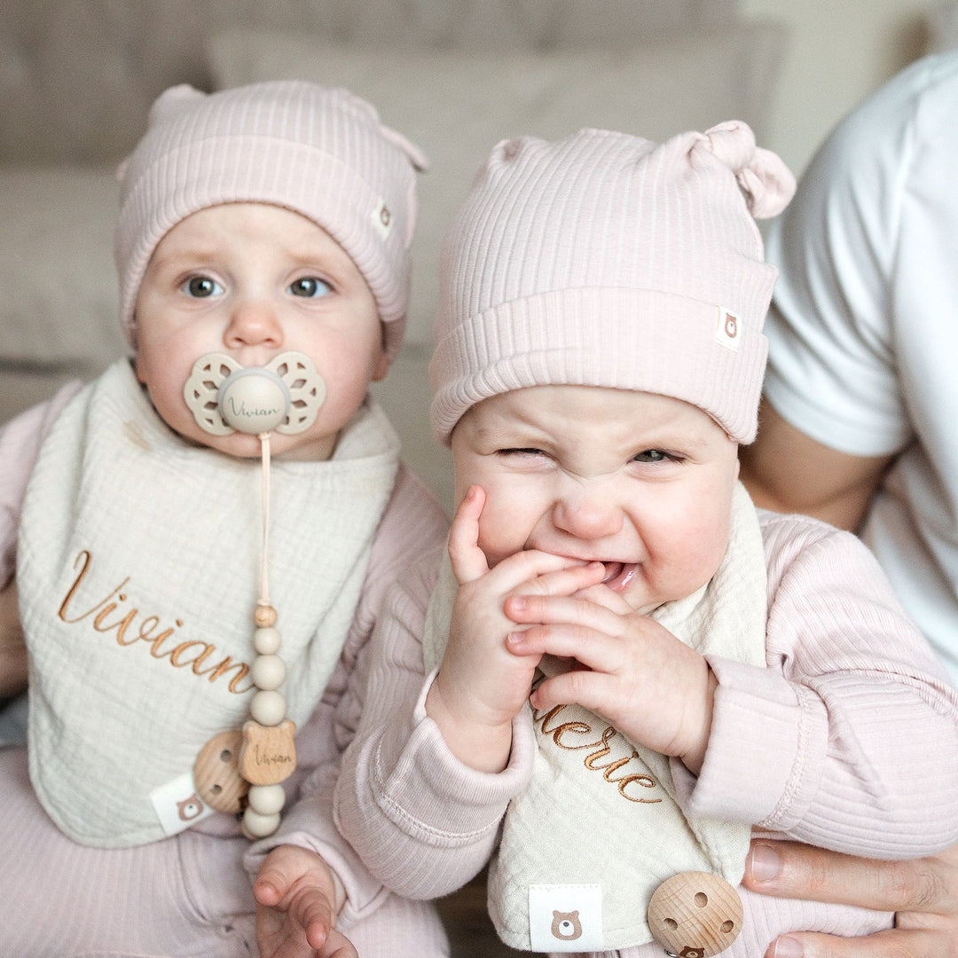 JBØRN Organic Cotton Ribbed Baby Sleep Suit and Hat - Personalisable Baby Products Sold and Personalised by JustBørn