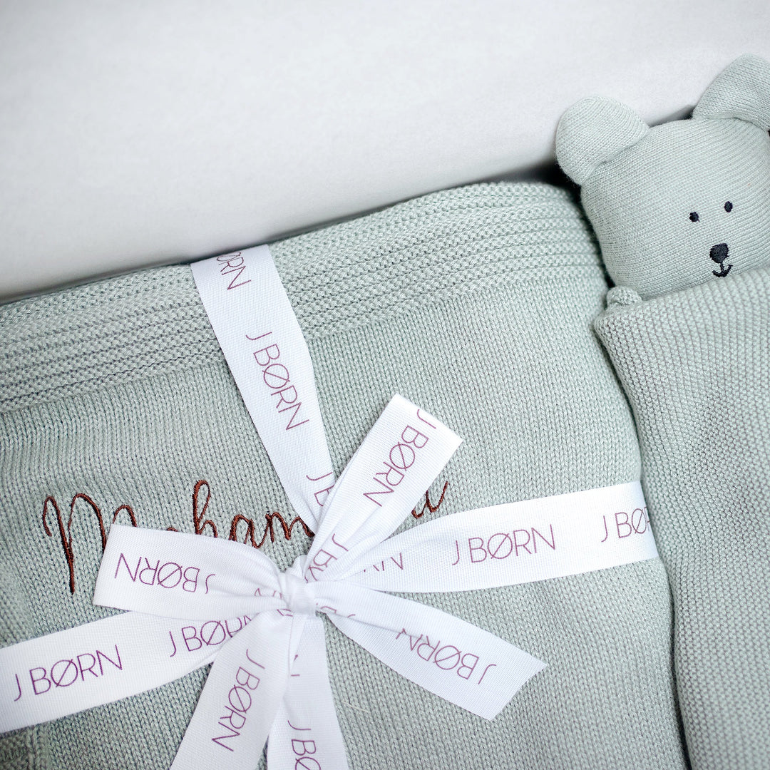 Ivory JBØRN Personalised Knitted Blanket & Comforter | Personalizable by Just Børn sold by JBørn Baby Products Shop