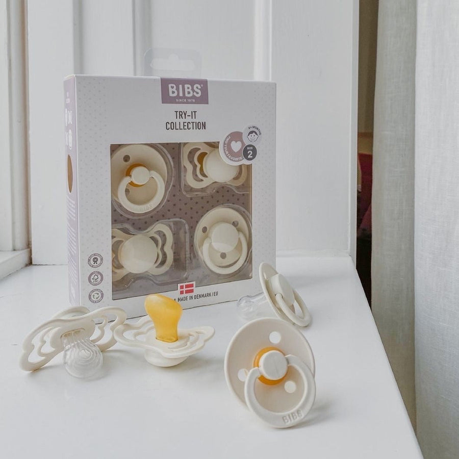 BIBS Pacifiers - Try-It Collection in Ivory, sold by JBørn Baby Products Shop, Personalizable by JustBørn