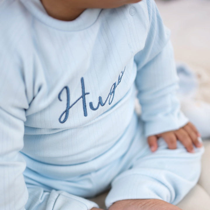 JBØRN Ribbed Bamboo Pyjama Set - Personalisable Baby Products Sold and Personalised by JustBørn
