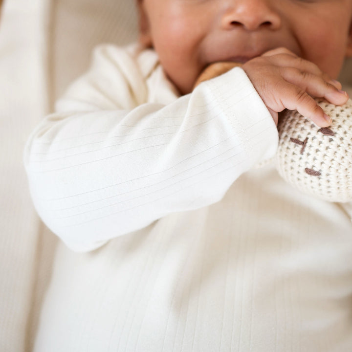 JBØRN Ribbed Bamboo Long Sleeve Bodysuit - Personalisable Baby Products Sold and Personalised by JustBørn