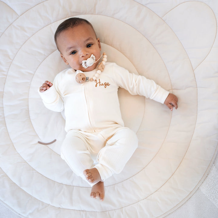JBØRN Ribbed Bamboo Sleepsuit | 6–12M - Personalisable Baby Products Sold and Personalised by JustBørn