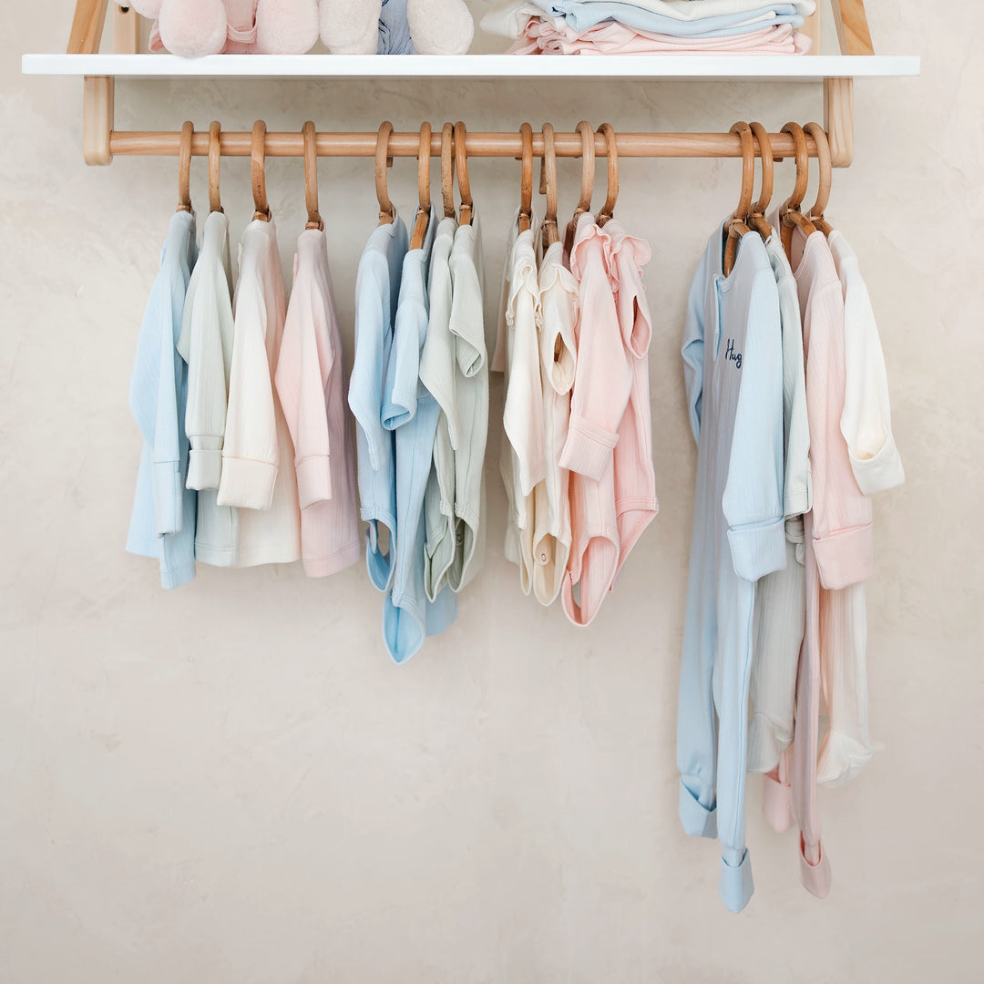 JBØRN Ribbed Bamboo Long Sleeve Bodysuit - Personalisable Baby Products Sold and Personalised by JustBørn