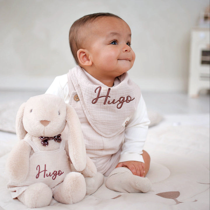 JBØRN Organic Cotton Muslin Dribble Bib Set | Pack of 3 - Personalisable Baby Products Sold and Personalised by JustBørn