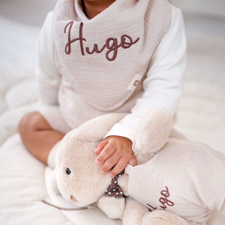 JBØRN Organic Cotton Muslin Dribble Bib Set | Pack of 3 - Personalisable Baby Products Sold and Personalised by JustBørn
