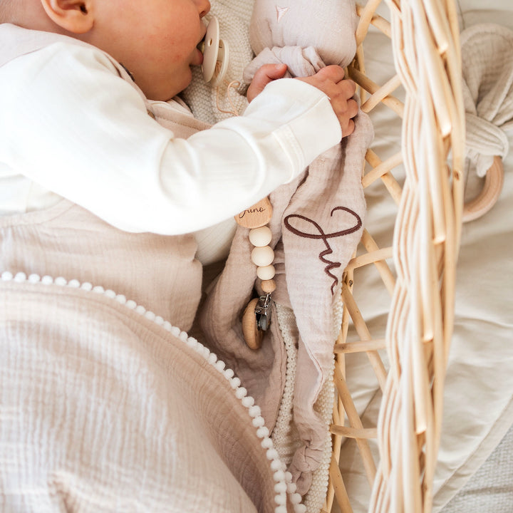 JBØRN Baby Gift Set | Organic Cotton Muslin Blanket, Comforter & Teether Set - Personalisable Baby Products Sold and Personalised by JustBørn