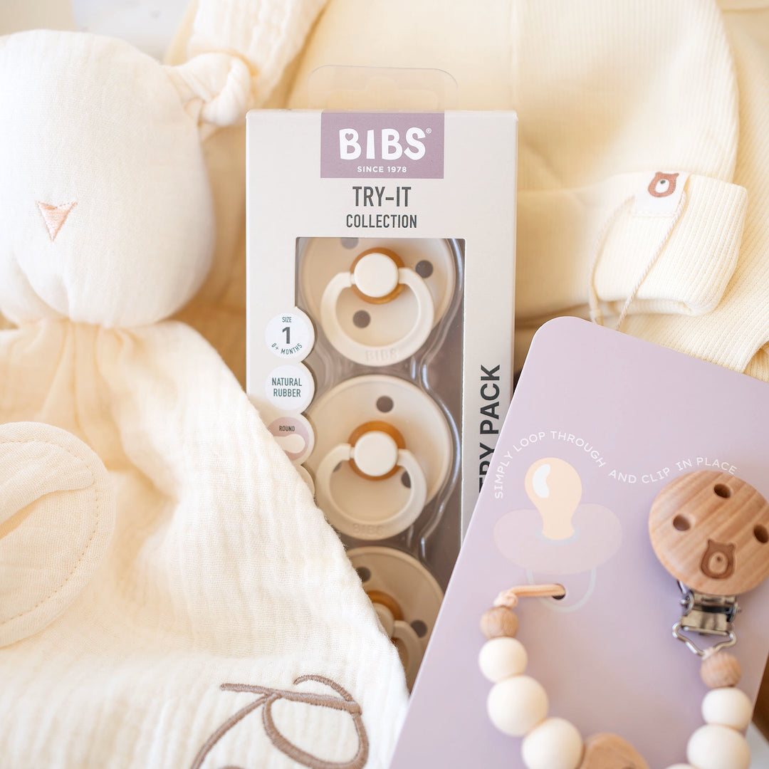 JBØRN x BIBS Welcome Baby Gift Set | Newborn Bundle - Personalisable Baby Products Sold and Personalised by JustBørn