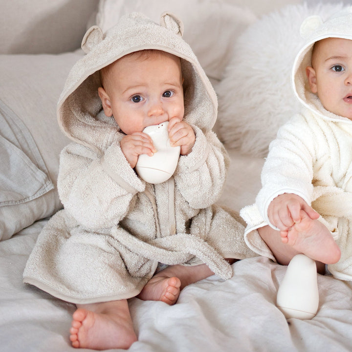 JBØRN Baby Gift Set | Organic Cotton Bathrobe & Hair Brush Set - Personalisable Baby Products Sold and Personalised by JustBørn