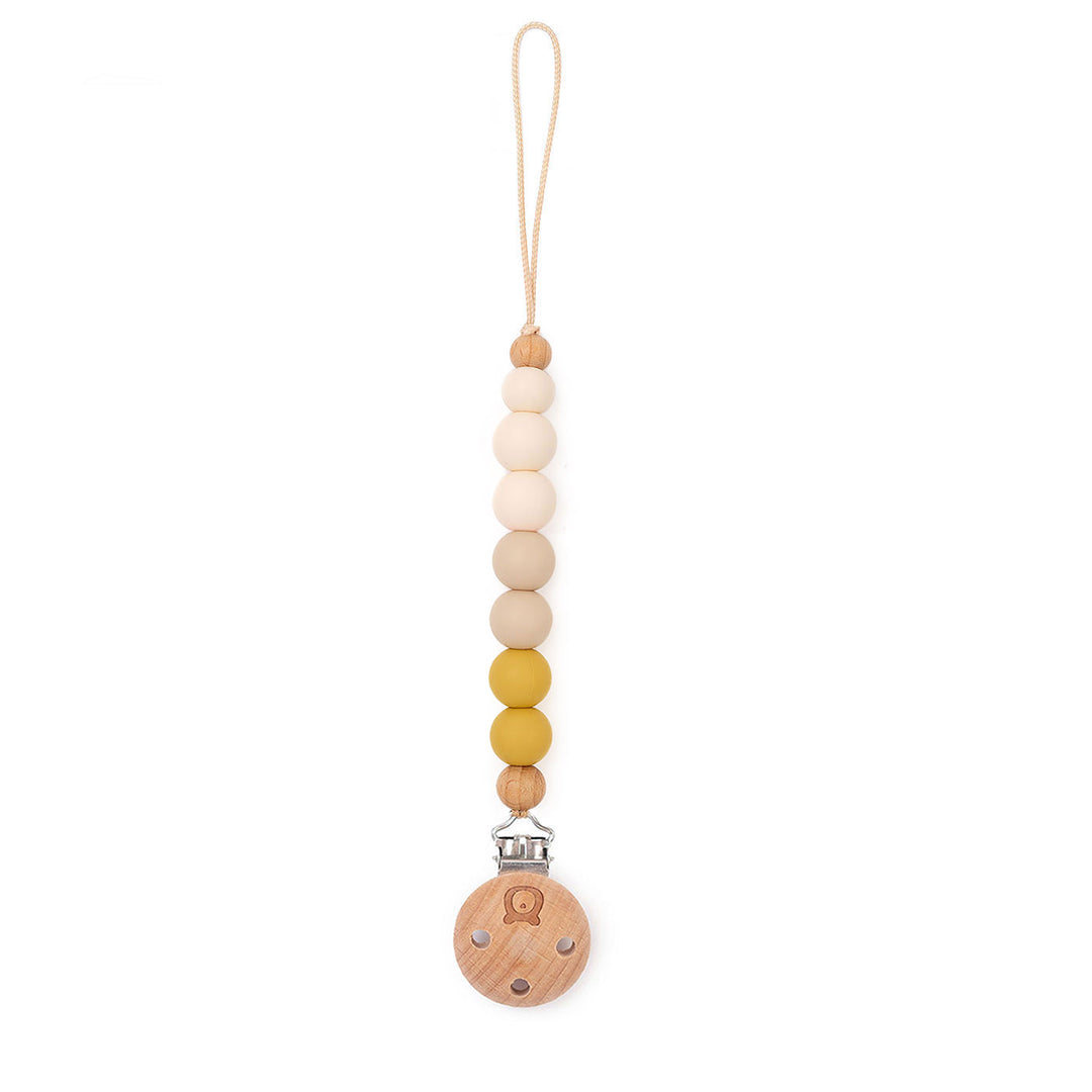 JBØRN COLOUR BLOCK Pacifier Clip in Chamomile, sold by JBørn Baby Products Shop, Personalizable by JustBørn