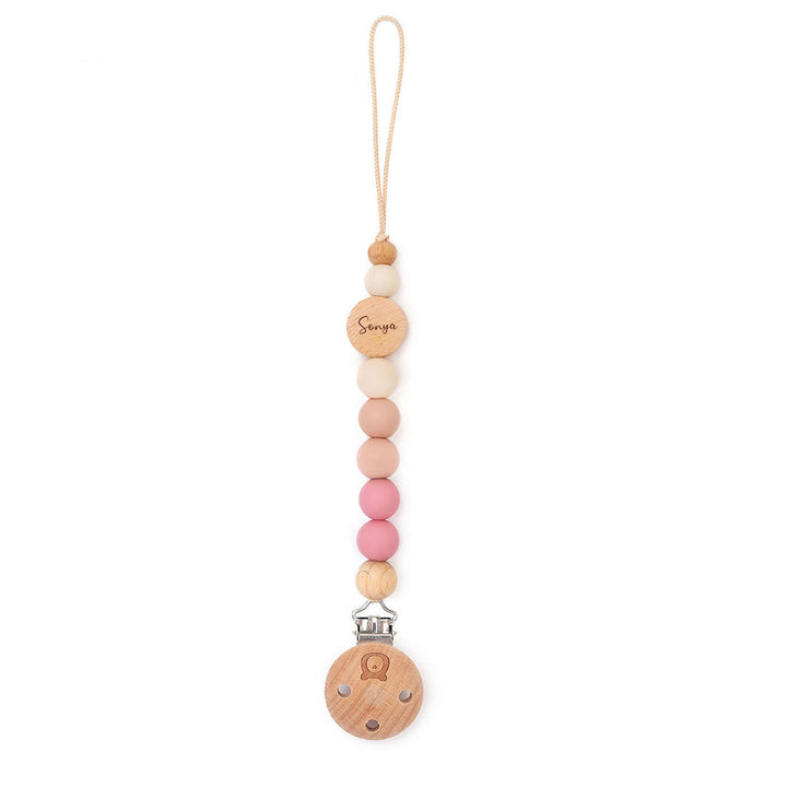 JBØRN COLOUR BLOCK Pacifier Clip in Peony, sold by JBørn Baby Products Shop, Personalizable by JustBørn