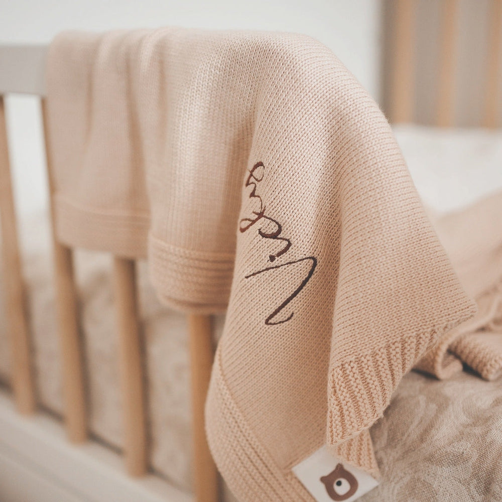 Ivory JBØRN Personalised Knitted Blanket & Comforter | Personalizable by Just Børn sold by JBørn Baby Products Shop