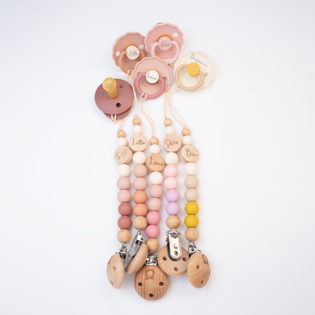 JBØRN Colour Block Pacifier Clip - Personalisable Baby Products Sold and Personalised by JustBørn