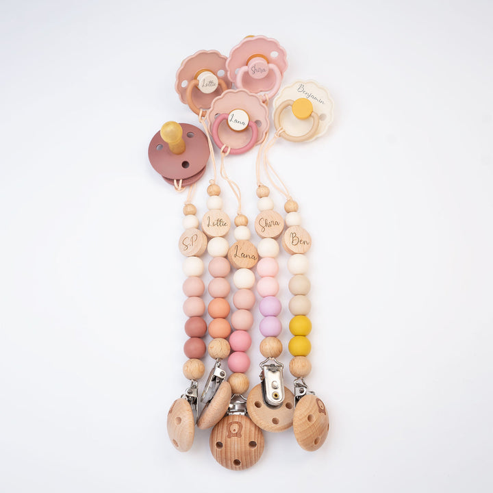 JBØRN Colour Block Pacifier Clip - Personalisable Baby Products Sold and Personalised by JustBørn