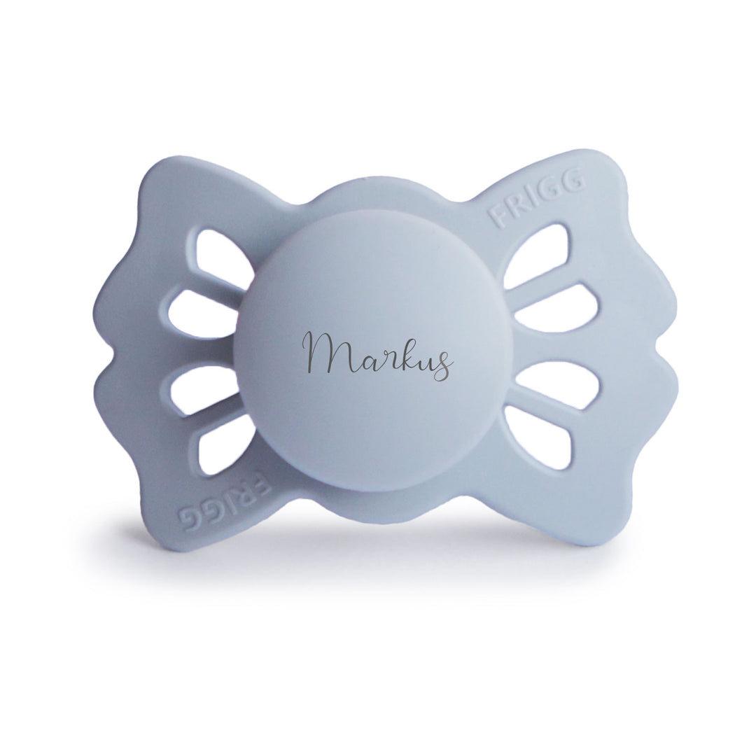 FRIGG Lucky Symmetrical Silicone Pacifiers | Personalised Silver Gray Size 2 (6-18 months) - Personalisable Baby Products Sold and Personalised by JustBørn