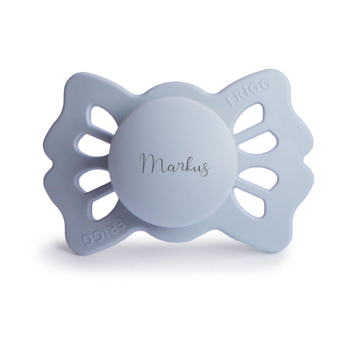 FRIGG Lucky Symmetrical Silicone Pacifiers | Personalised Silver Gray Size 2 (6-18 months) - Personalisable Baby Products Sold and Personalised by JustBørn