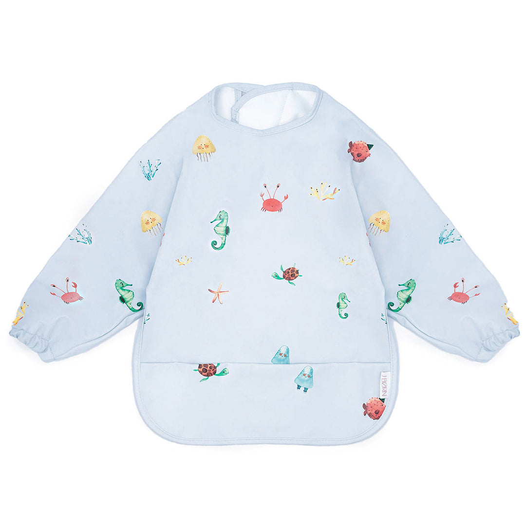 JBØRN Long Sleeve Baby Feeding Bib | Weaning Essentials Ocean - Personalisable Baby Products Sold and Personalised by JustBørn