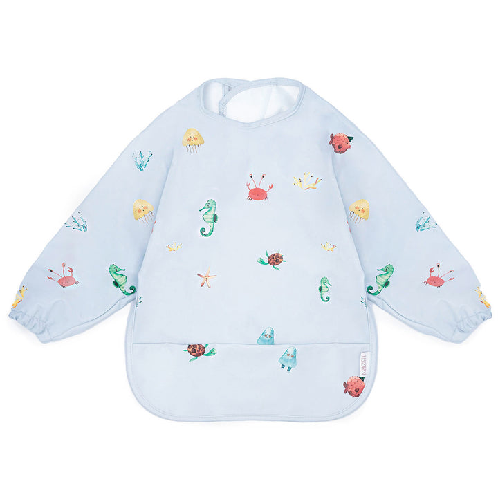 JBØRN Long Sleeve Baby Feeding Bib | Weaning Essentials Ocean - Personalisable Baby Products Sold and Personalised by JustBørn