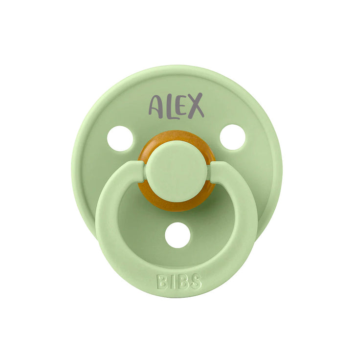 BIBS Colour Natural Rubber Latex Pacifiers (Size 3) | Personalised in Pistachio, sold by JBørn Baby Products Shop, Personalizable by JustBørn