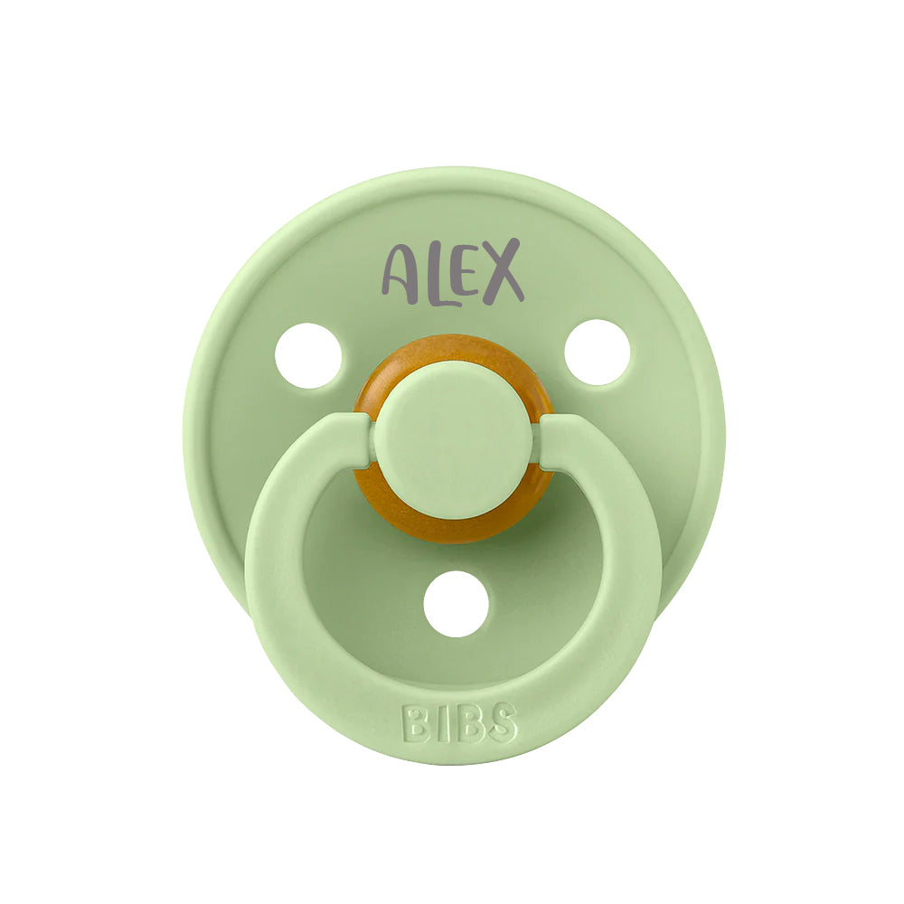 BIBS Colour Natural Rubber Latex Pacifiers (Size 1 & 2) | Personalised in Pistachio, sold by JBørn Baby Products Shop, Personalizable by JustBørn