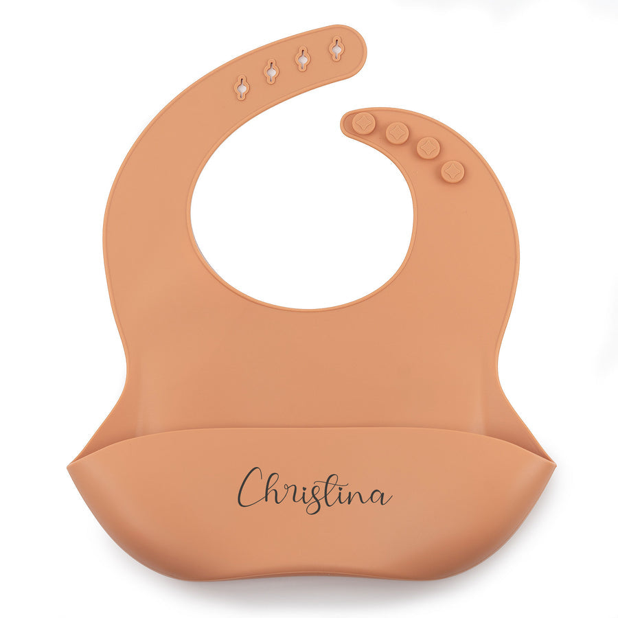 JBØRN Silicone Baby Feeding Bib - Personalisable Baby Products Sold and Personalised by JustBørn