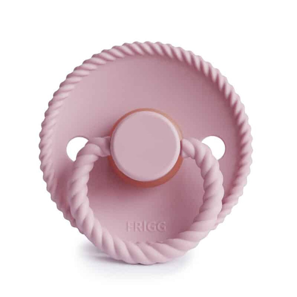 FRIGG Rope Natural Rubber Latex Pacifiers | Personalised in Baby Pink, sold by JBørn Baby Products Shop, Personalizable by JustBørn