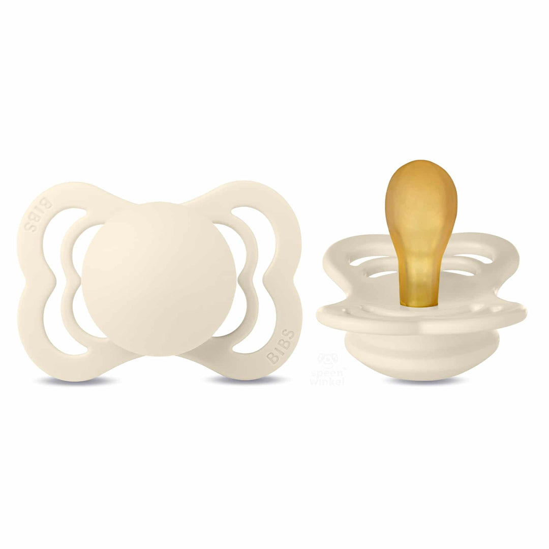 BIBS SUPREME Latex Pacifiers in Ivory, sold by JBørn Baby Products Shop, Personalizable by JustBørn
