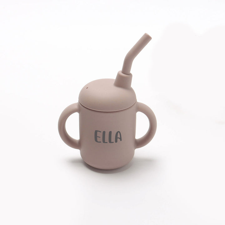 JBØRN Silicone Cup with Straw | Personalisable Blush Yes - Personalisable Baby Products Sold and Personalised by JustBørn