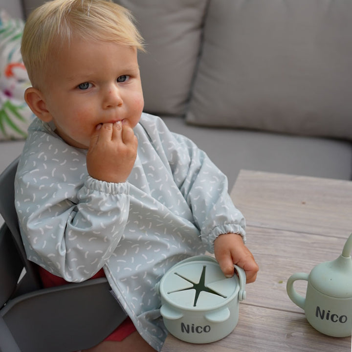 JBØRN Snack Cup With Lid & Handle | Personalise Seafoam - Personalisable Baby Products Sold and Personalised by JustBørn