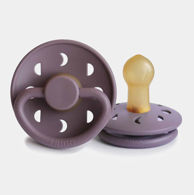 FRIGG Moon Natural Rubber Latex Pacifier in Twilight Mauve, sold by JBørn Baby Products Shop, Personalizable by JustBørn