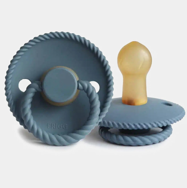 Stone Blue FRIGG Rope Natural Rubber Latex Pacifiers by FRIGG sold by JBørn Baby Products Shop