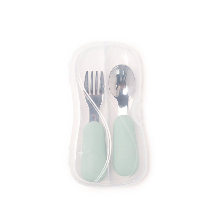 JBØRN Stainless Steel Kids Cutlery Set | Personalisable in Cloud, sold by JBørn Baby Products Shop, Personalizable by JustBørn