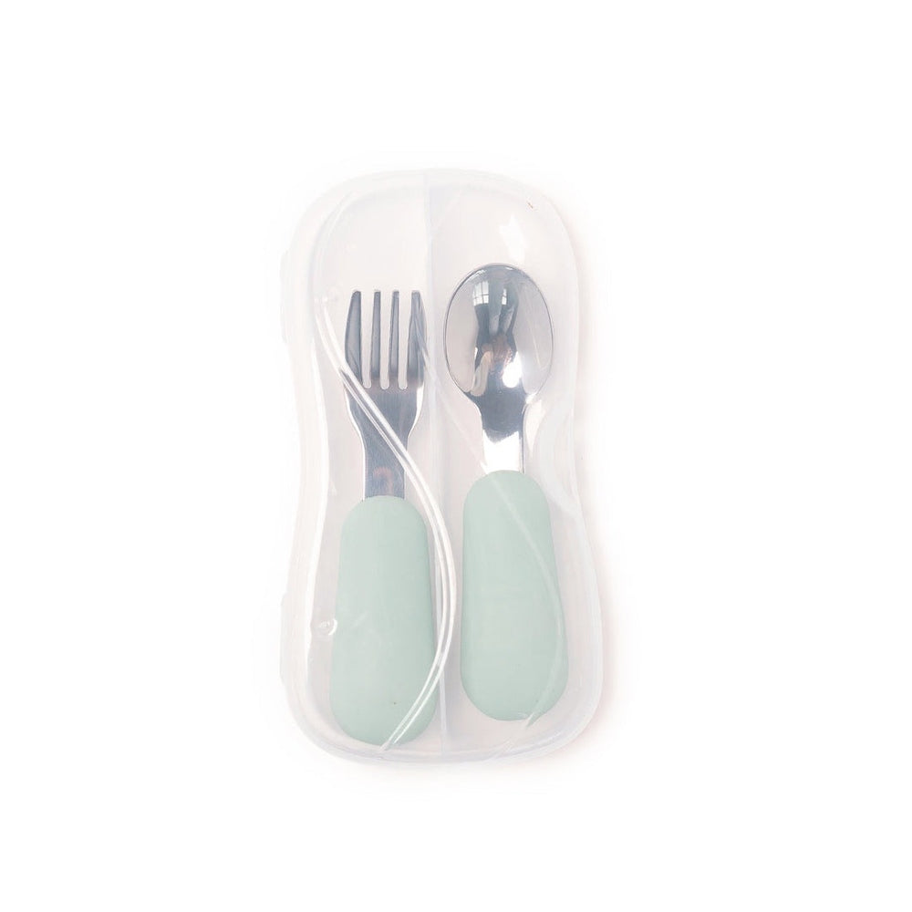 JBØRN Stainless Steel Kids Cutlery Set | Personalisable in Seafoam, sold by JBørn Baby Products Shop, Personalizable by JustBørn