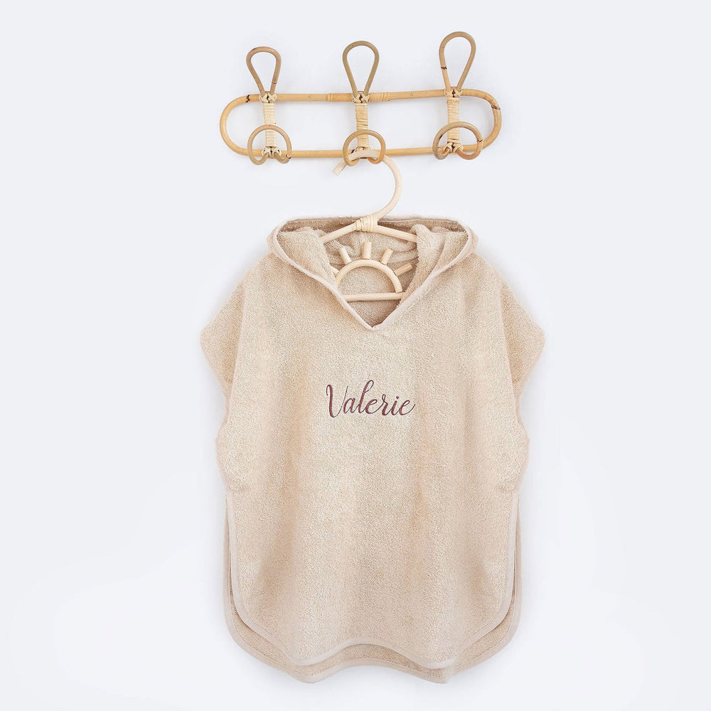 JBØRN Organic Cotton Hooded Towelling Poncho | Personalisable in Vanilla, sold by JBørn Baby Products Shop, Personalizable by JustBørn