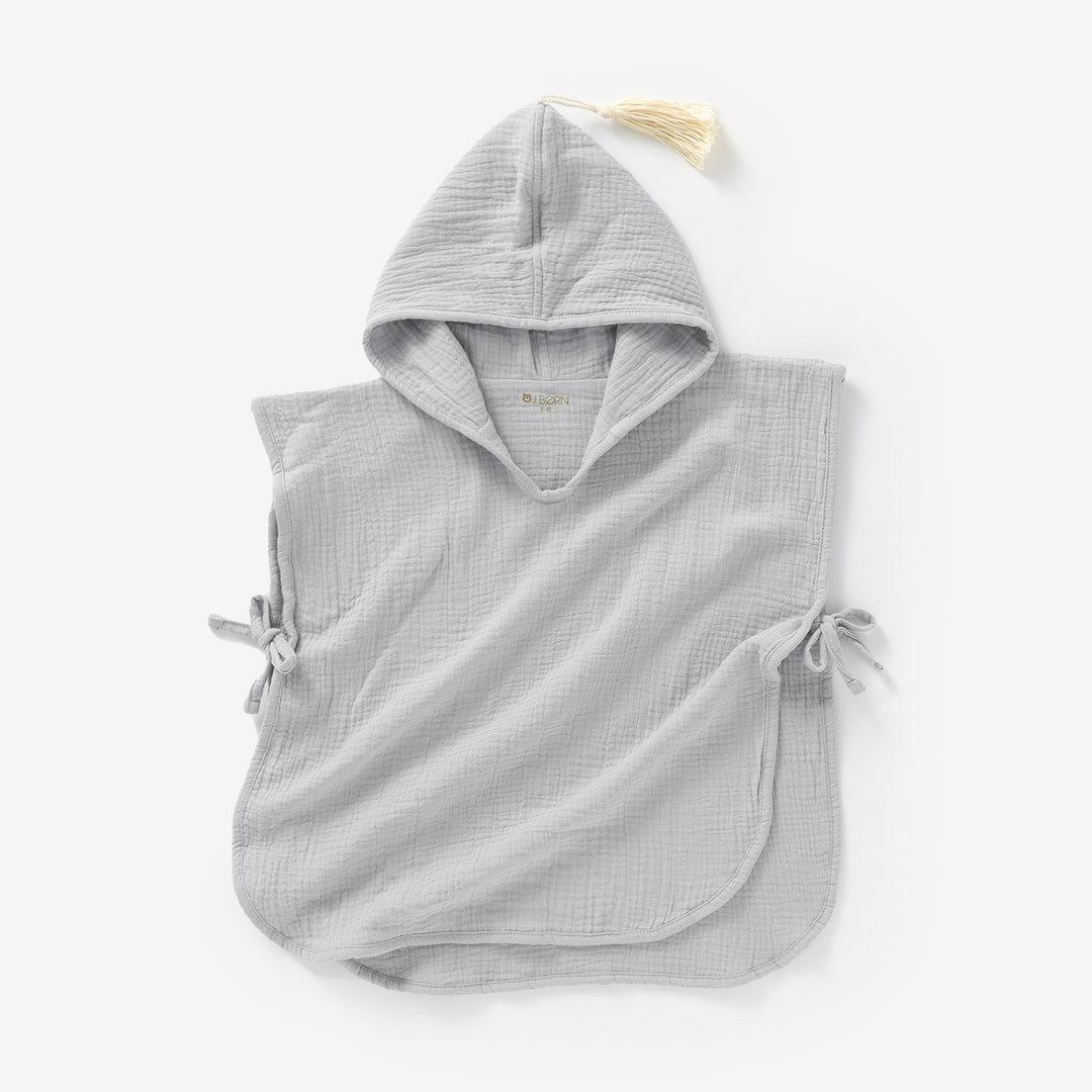 JBØRN Organic Cotton Muslin Hooded Poncho Towel | Personalisable in Muslin Cloud, sold by JBørn Baby Products Shop, Personalizable by JustBørn