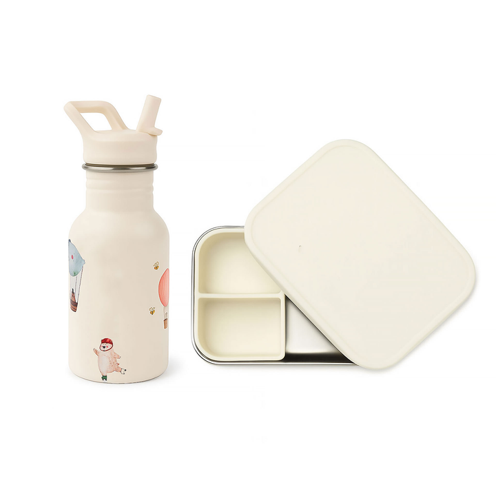 JBØRN Personalised Set | Water Bottle & Lunch Box Set Adventure Bear Lunch Box Set - Personalisable Baby Products Sold and Personalised by JustBørn