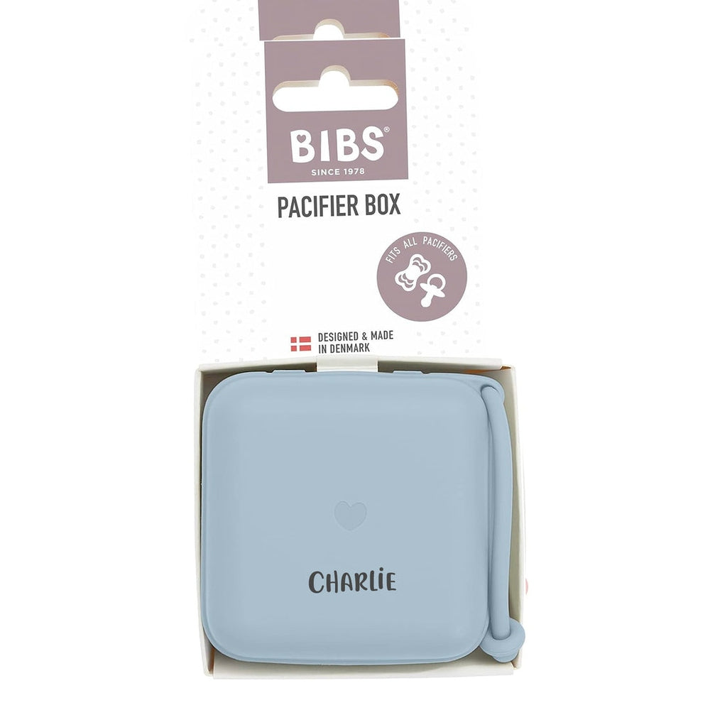 BIBS Pacifier Box | Personalised in Baby Blue, sold by JBørn Baby Products Shop, Personalizable by JustBørn