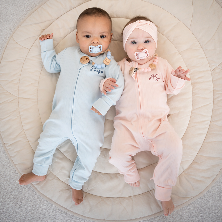 JBØRN Ribbed Bamboo Sleepsuit | 6–12M - Personalisable Baby Products Sold and Personalised by JustBørn