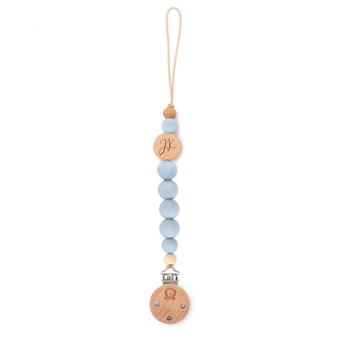 JBØRN Pacifier Clip Baby Blue Yes - Personalisable Baby Products Sold and Personalised by JustBørn