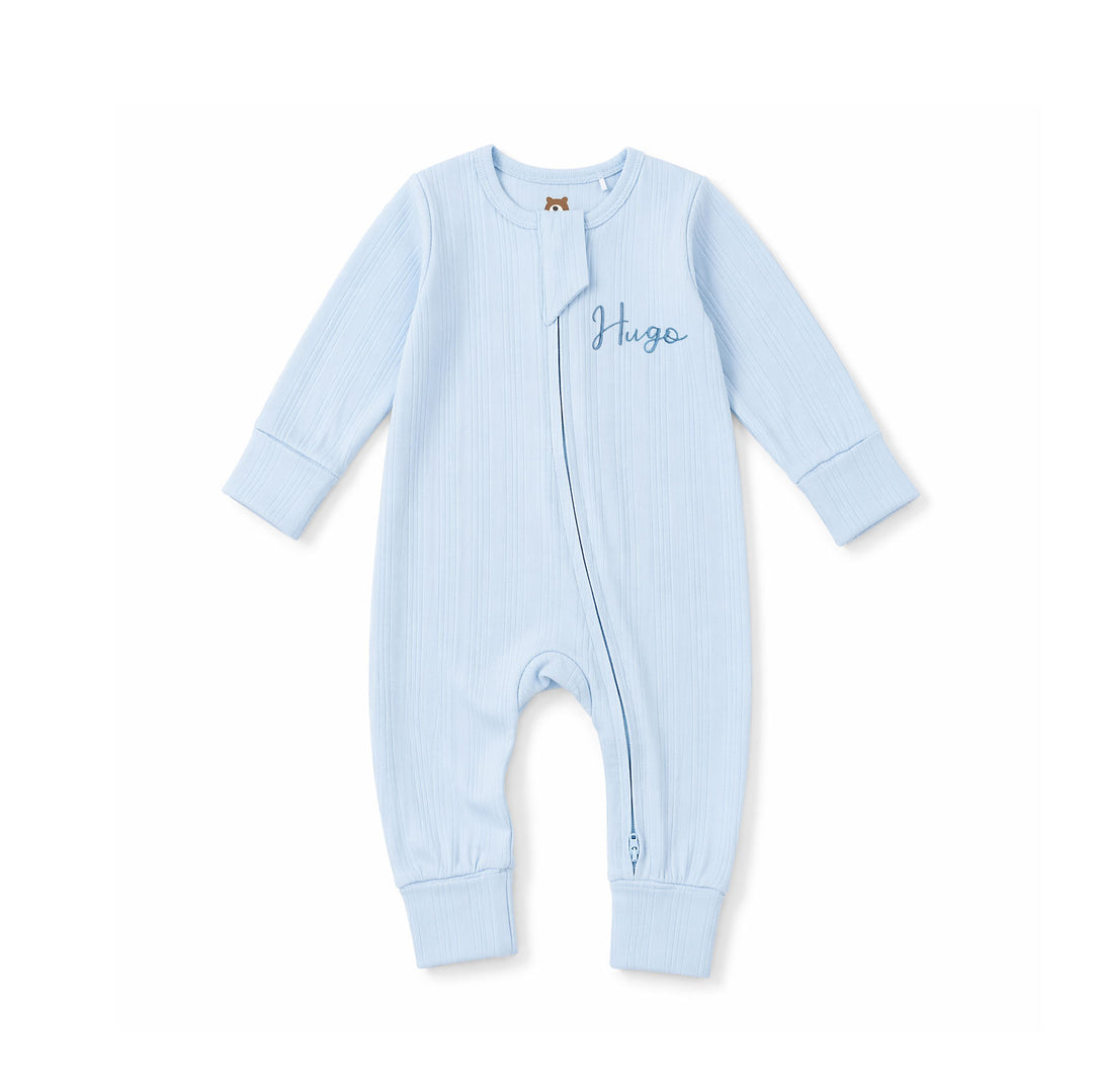 JBØRN Ribbed Bamboo Sleepsuit | 6–12M - Personalisable Baby Products Sold and Personalised by JustBørn