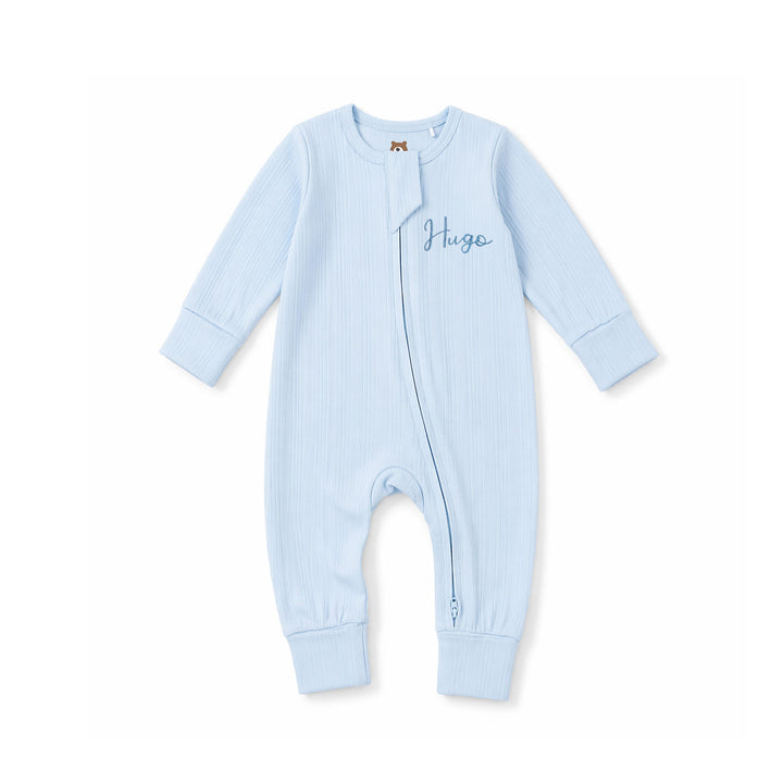 JBØRN Ribbed Bamboo Sleepsuit | 6–12M - Personalisable Baby Products Sold and Personalised by JustBørn