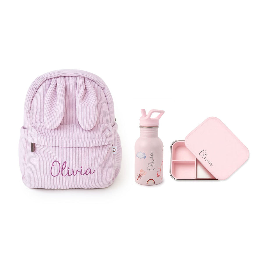 JBØRN Personalised Set | Backpack, Water Bottle & Lunch Box Set - Personalisable Baby Products Sold and Personalised by JustBørn