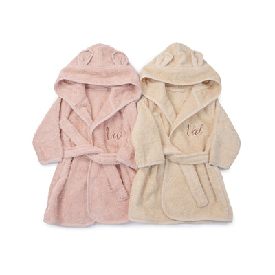 JBØRN Organic Cotton Baby Hooded Towelling Bathrobe (1-2 Years) | Personalisable - Personalisable Baby Products Sold and Personalised by JustBørn