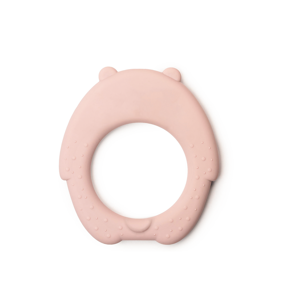 JBØRN Bear Silicone Baby Teether Blush - Personalisable Baby Products Sold and Personalised by JustBørn