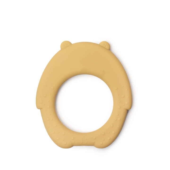 JBØRN Bear Silicone Baby Teether Honey Gold - Personalisable Baby Products Sold and Personalised by JustBørn