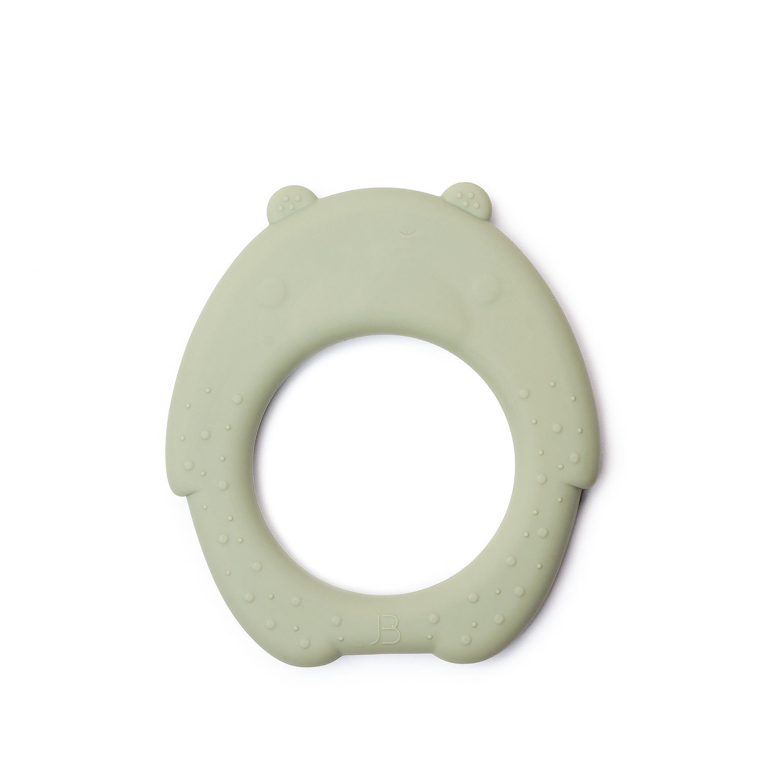 JBØRN Bear Silicone Baby Teether Sage - Personalisable Baby Products Sold and Personalised by JustBørn