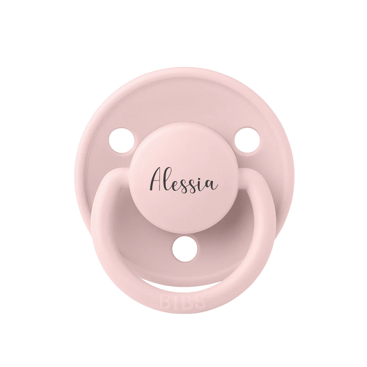 BIBS De Lux Silicone Pacifiers | One Size | Personalised in Blossom, sold by JBørn Baby Products Shop, Personalizable by JustBørn